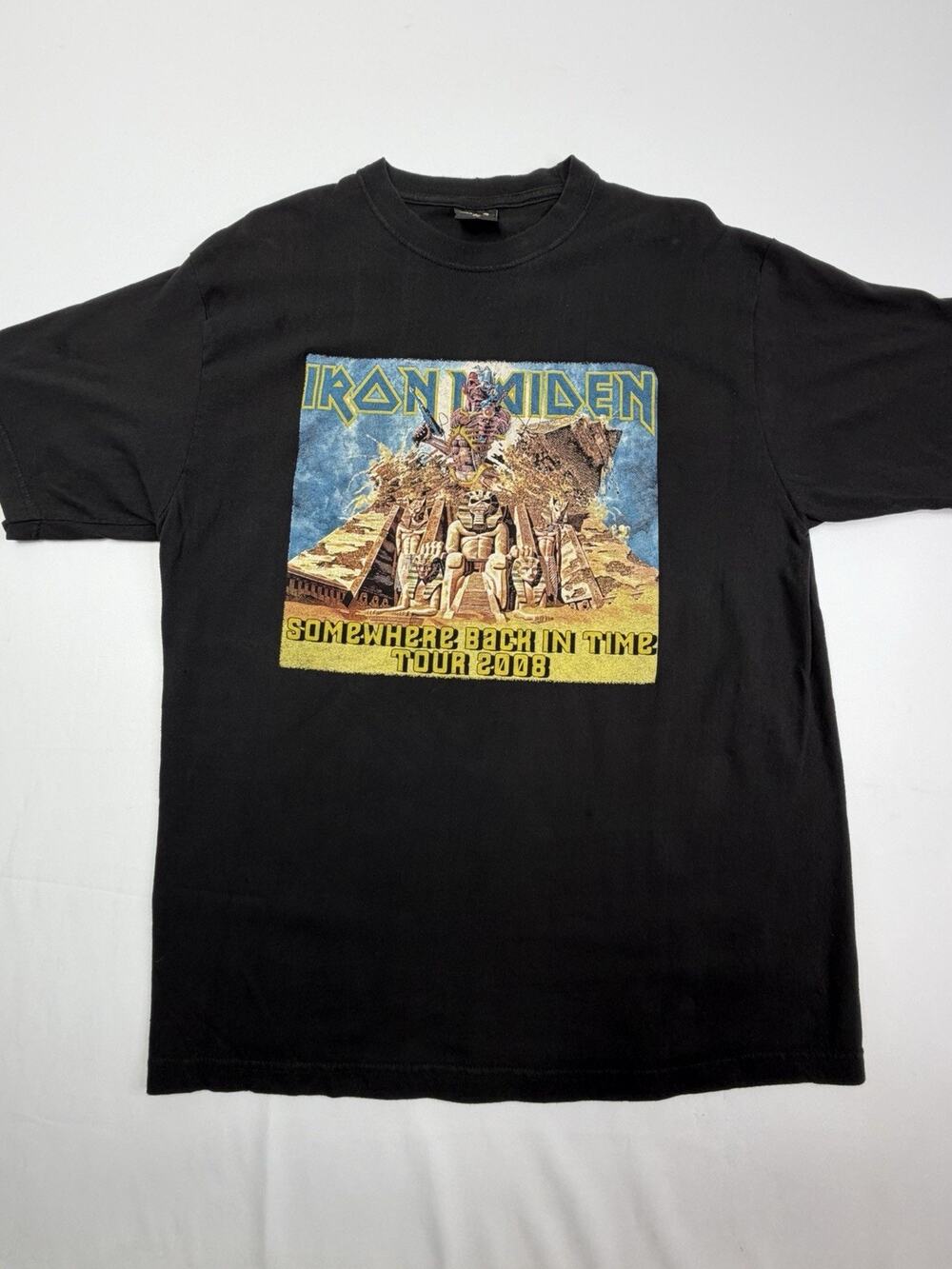 Iron Maiden Somewhere Back In Time World Tour 2008 T Shirt XL CH Gold Series ￼